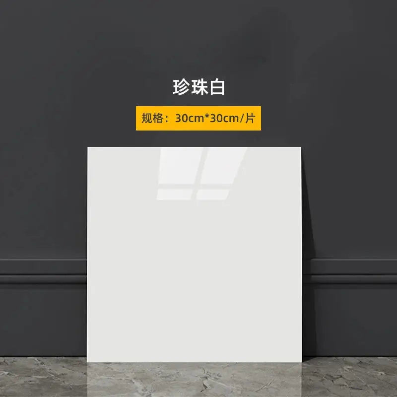 Imitation tile sample, pearl white, 30x30 cm, self-adhesive wall decor for bathroom and kitchen.