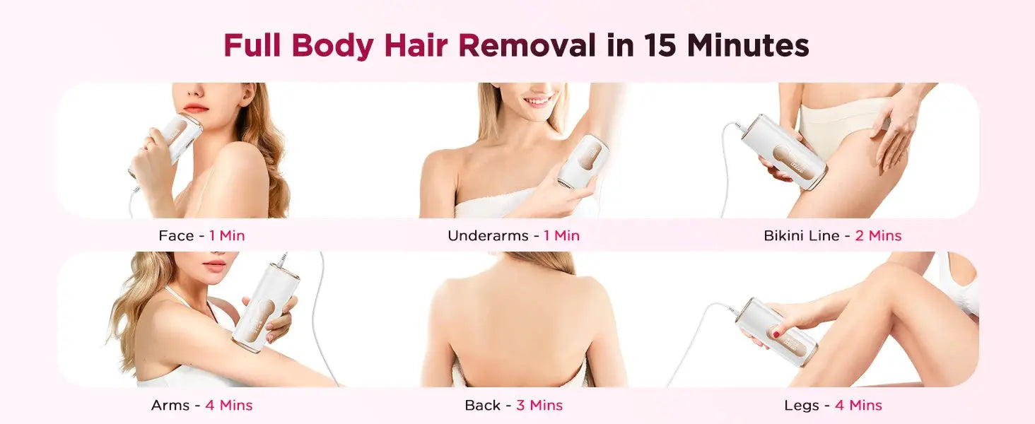 Simples Market 2026 IPL Pulsed Light Hair Removal Device with Cooling, white-gold handheld, full-body 3-in-1 HR/SC/RA