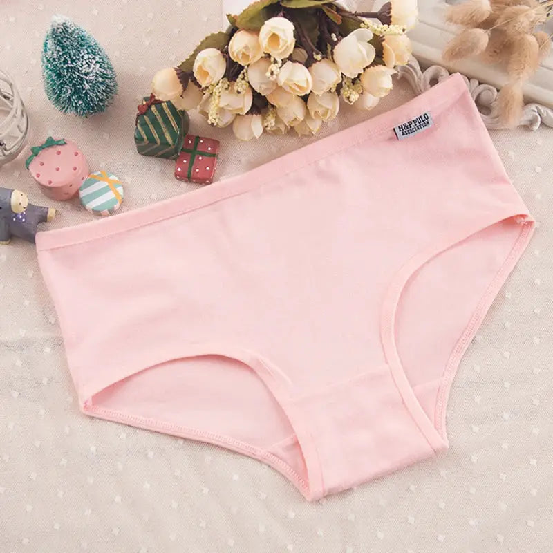 Pink cotton women's panties, 3-piece set, plus size, Simples Market