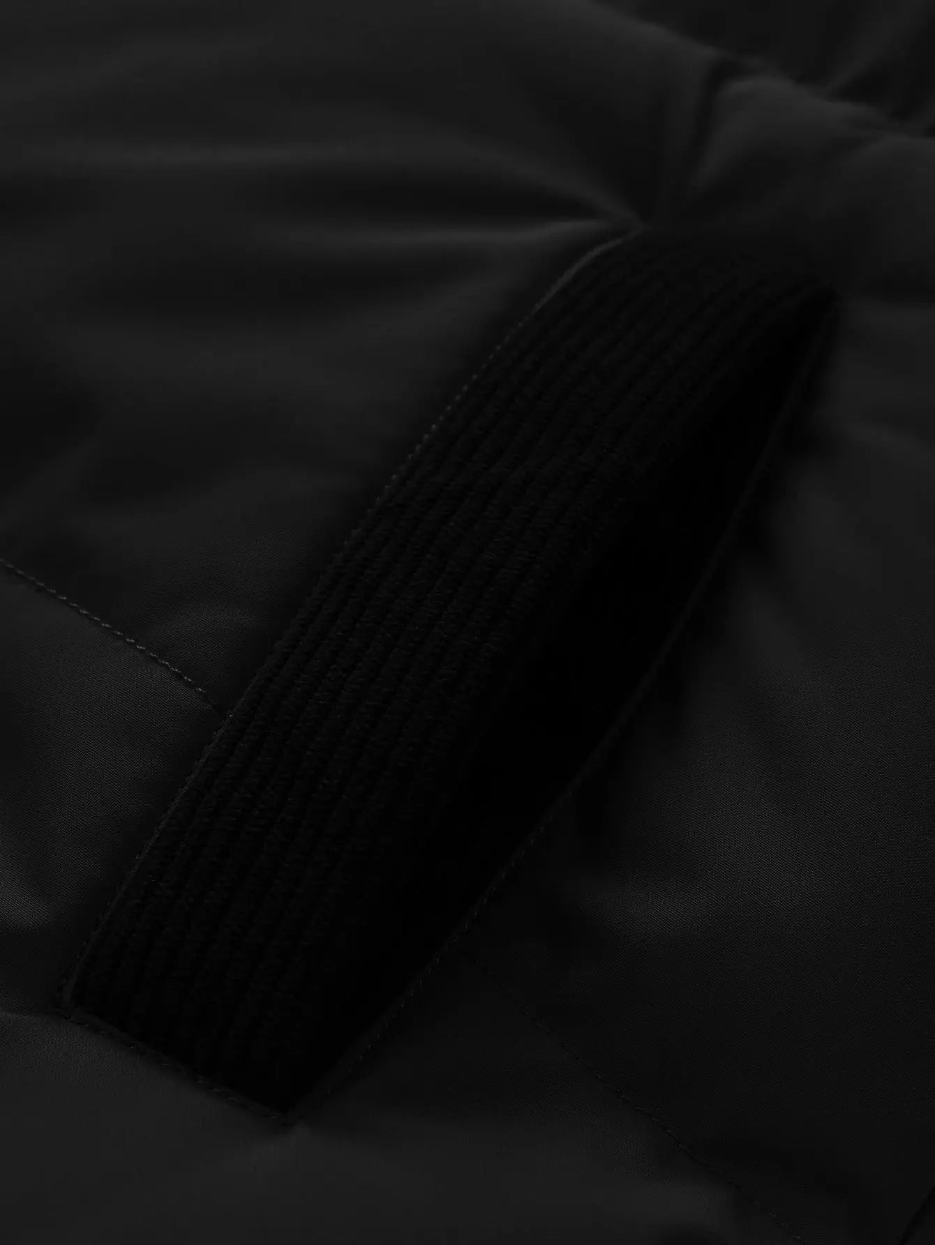 Men's hooded black cotton jacket, thickened for winter warmth and windproof workwear.