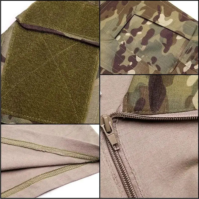 Mens Camouflage Long Sleeve Tactical Shirt For Outdoor Hiking Hunting And Climbing Army Military Style