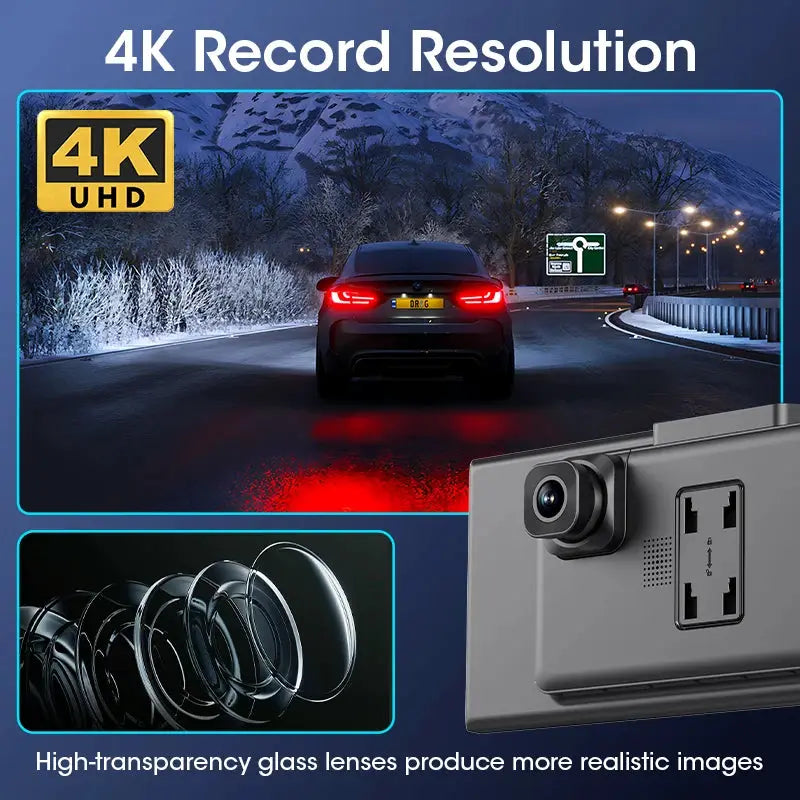 Develuck 4K Dash Cam With Wireless CarPlay Android Auto 5G Navigation