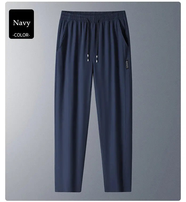 Running pants by Simples Market navy with drawstring waist, quick-dry fabric and UV protection