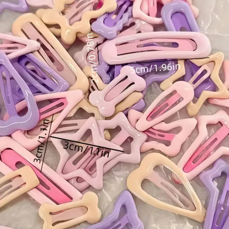 Pink Blossom Heart And Bow Hair Clips Mixed Pack Light Pink 10 20 30 Pieces Perfect Party Gift For Girls
