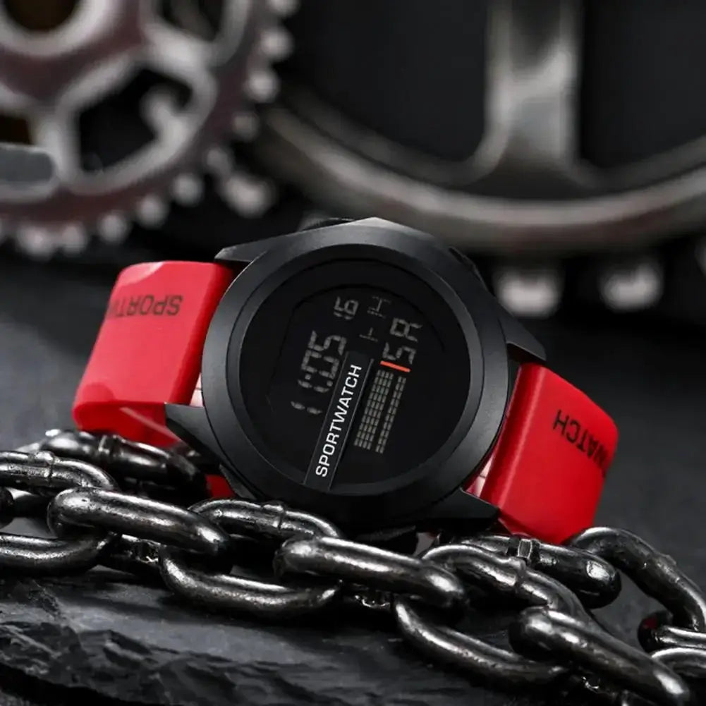 PrimeFit Mens Sports Watch Alarm Clock Waterproof LED Digital Fitness Timepiece For Training