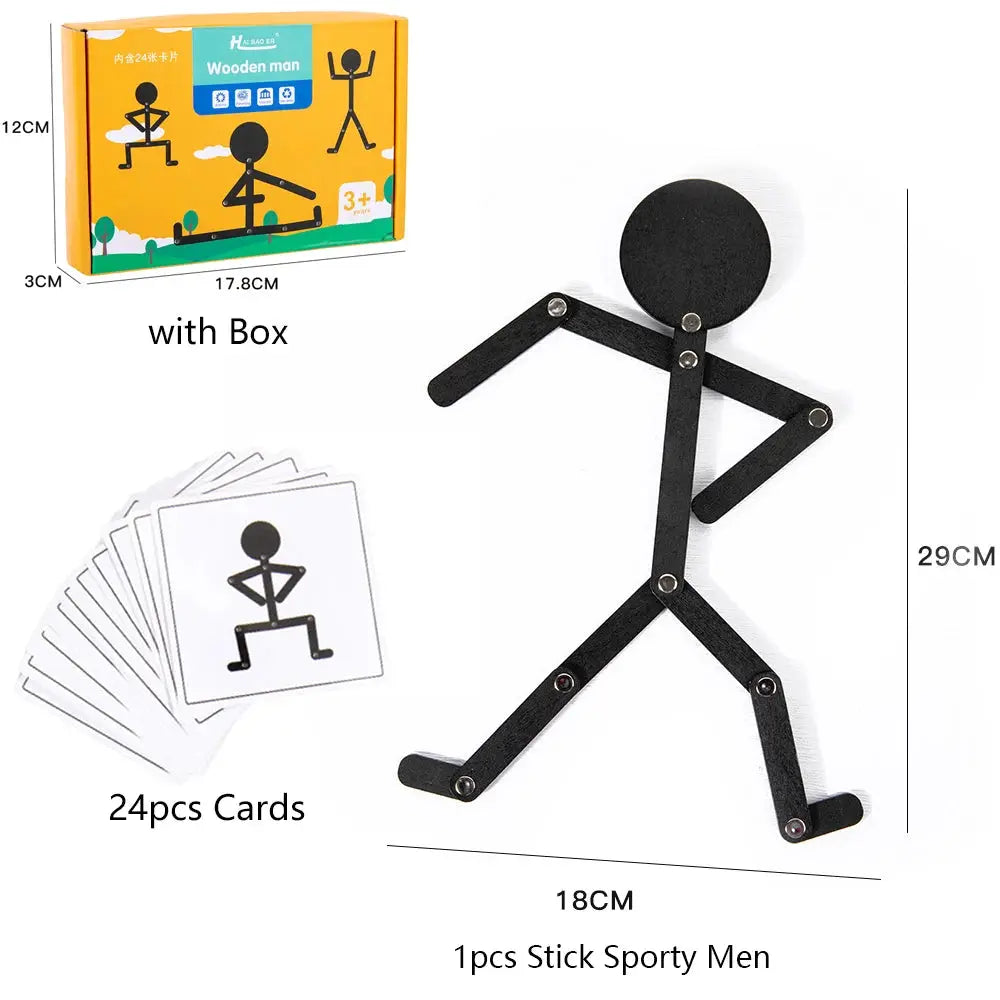 Sport Wooden Man DIY Puzzle Toy For Kids Educational Board Game For Early Learning And Fine Motor Skill Development