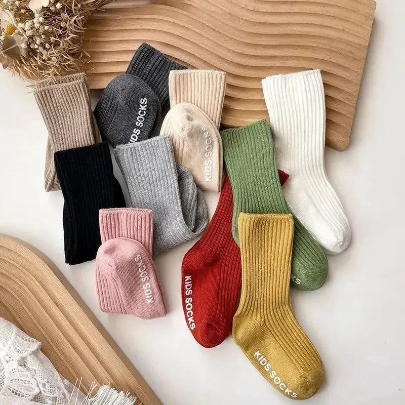 Three Pairs Baby Socks For Boys And Girls Cotton Stripe Soft Socks With Non Slip Rubber Grips For 0 To 3 Years