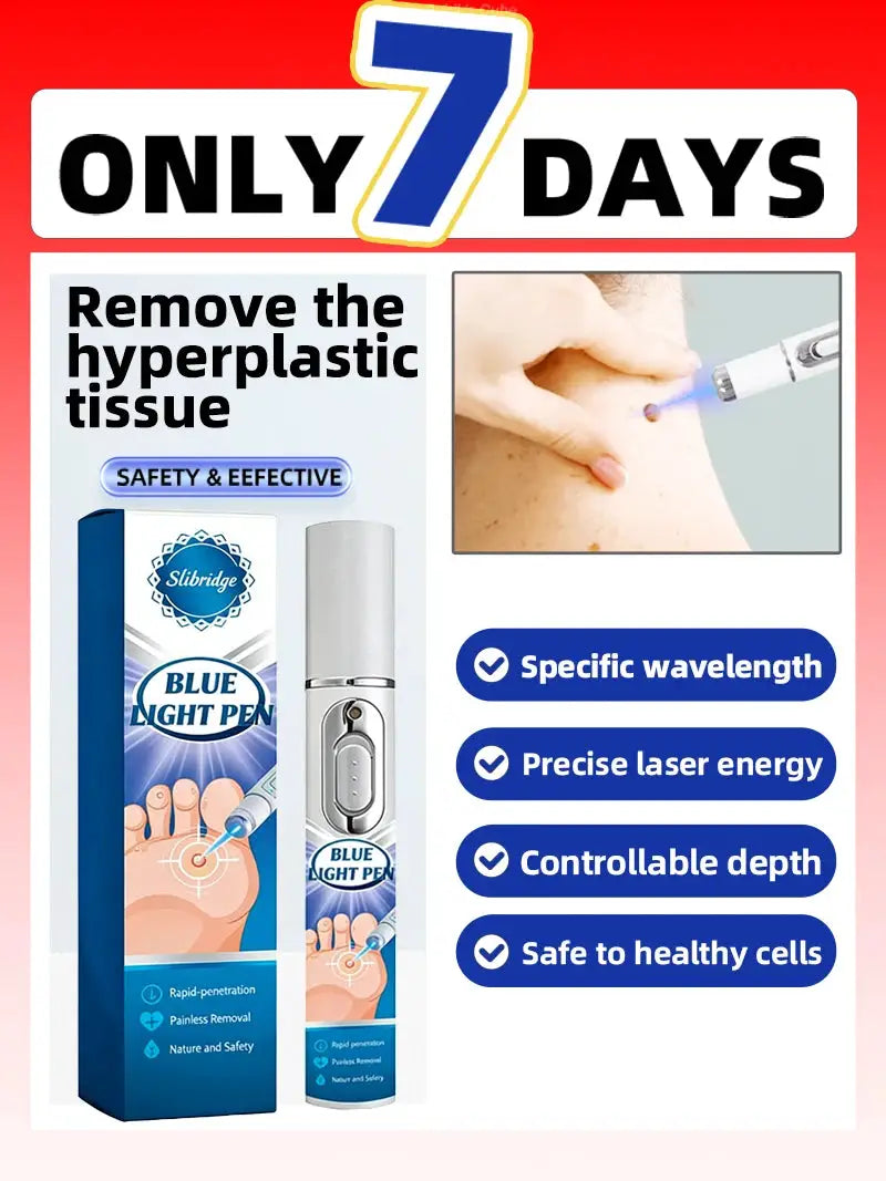 Blue Light Wart Pen For Neck Warts Non Electric Wart Care Tool Safe At Home For Easy Home Use