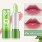 1Pc Aloe Color Changing Lipstick With Moisturizing Aloe Gel Warms On Application For Lip Color And Care