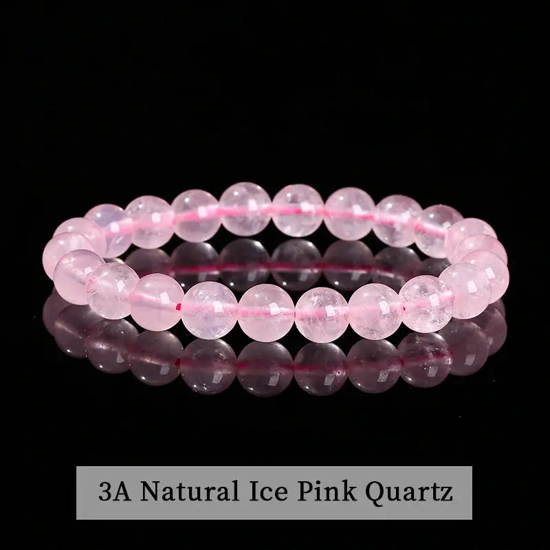 JD Natural Stone Beads Bracelet Amethyst Tiger Eye Crystal Quartz Agate Unisex Bangle Reiki Healing Jewelry Gift