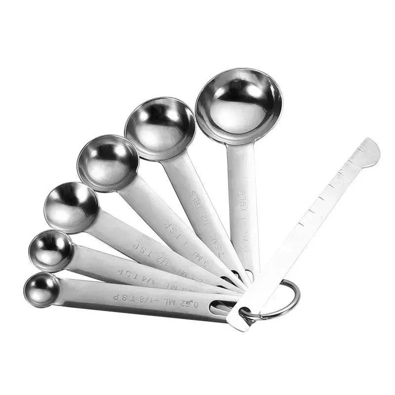 KitchenCraft Stainless Steel Measuring Spoon Set 4 6 7 8 Piece With Scale Durable Food Grade Kitchen Tools