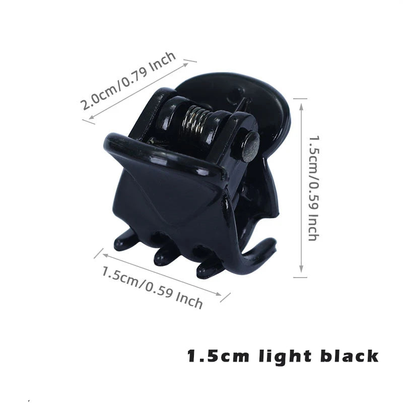 NovaHair Small Hair Claw Clips 1.5cm Assorted Black Brown Transparent Mini Claws For Kids And Women Secure Hold