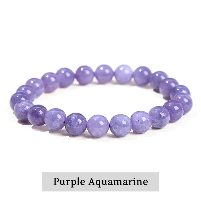 JD Natural Stone Beads Bracelet Amethyst Tiger Eye Crystal Quartz Agate Unisex Bangle Reiki Healing Jewelry Gift