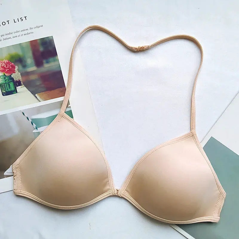 Bra nude seamless triangle-cup with thin straps Simples Market