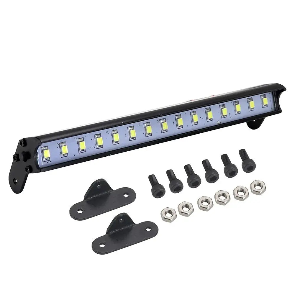 RC Car Roof LED Light Bar 53 to 149 mm Adjustable for One Tenth and One Eighth Scale Crawlers Fits TRX4 And SCX10
