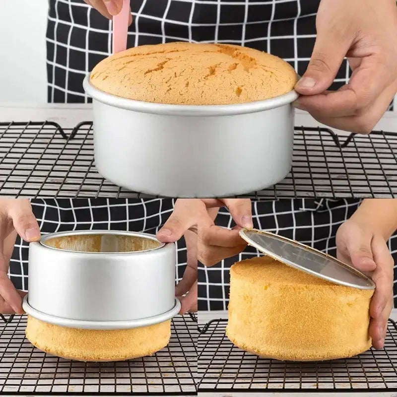 Tiered Round Cake Molds Set 4 6 8 10 12 Inch Removable Bottom Aluminum Alloy Nonstick Pans Kitchen Tools