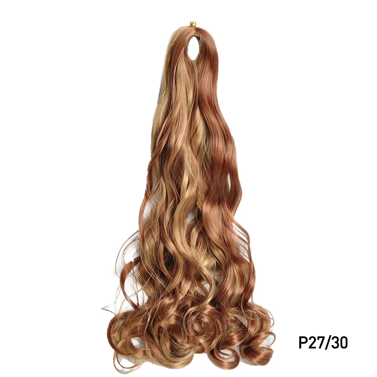 Simples Market French Curls 24in synthetic braiding hair, caramel blonde spiral waves