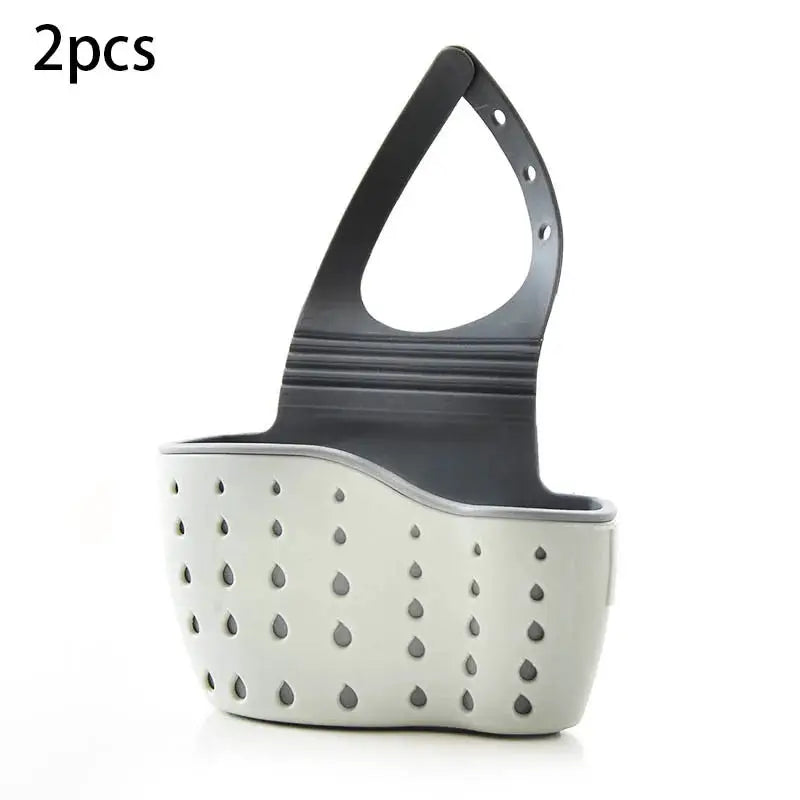Kitchen Sink Hanging Draining Basket Adjustable Rubber Bag Soap Sponge Caddy Faucet Holder For Bathroom