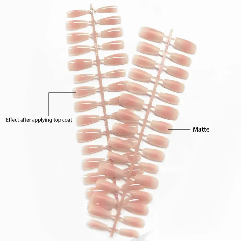 GlamNail Matte Nude Press On Nails Full Cover Easy Quick Extension 30 Piece Set For At Home Manicure