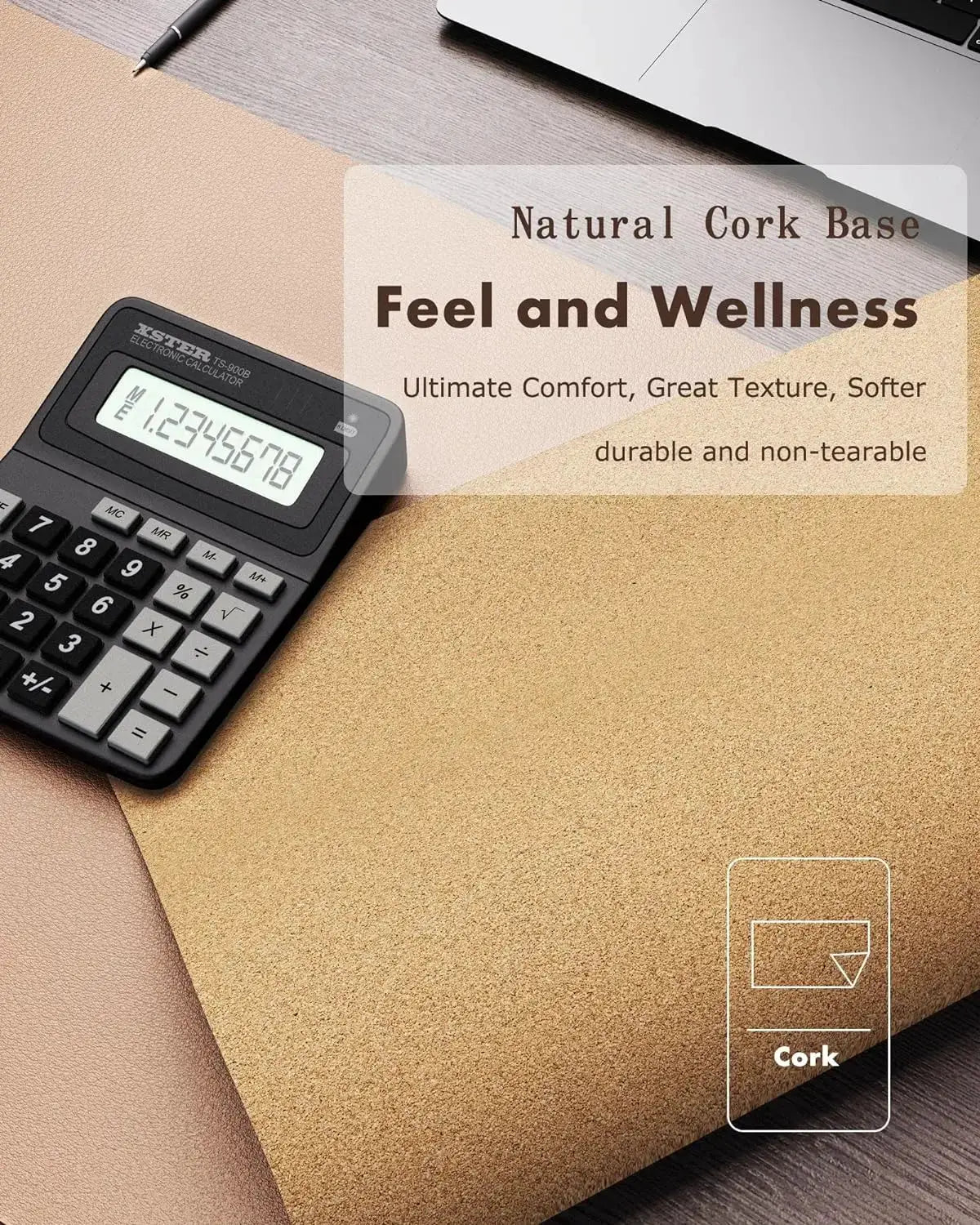 Double Sided Desk Pad Leather And Cork Desk Mat Waterproof Large Mouse Pad For Office And Home