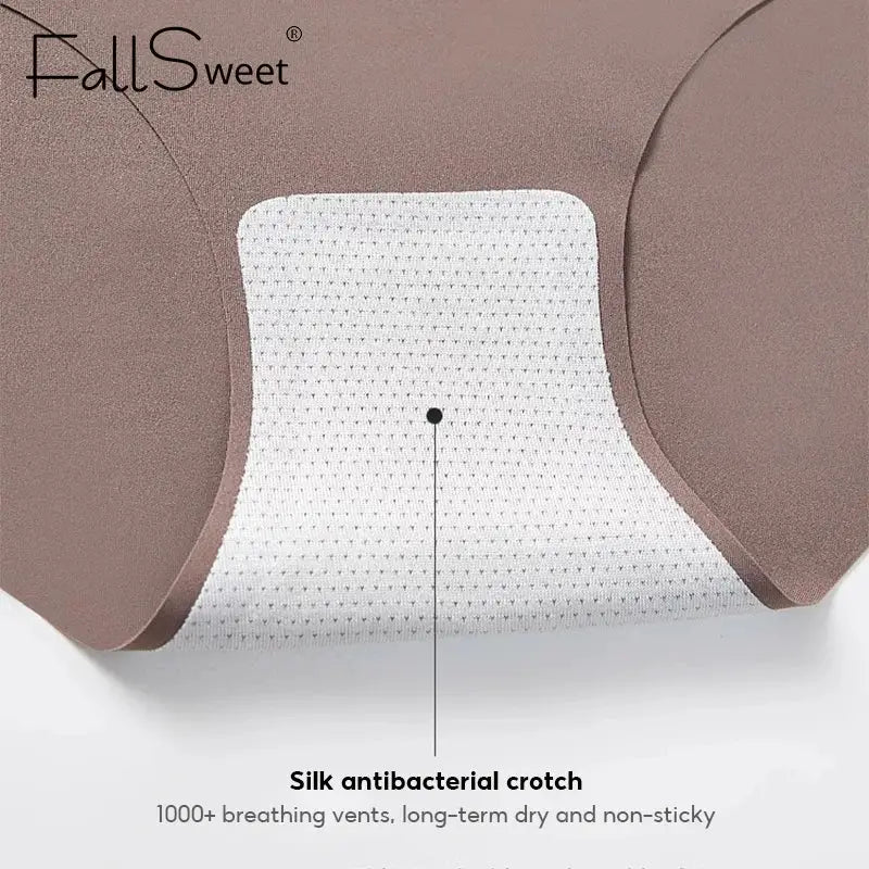 FallSweet 5-pack seamless mulberry silk panties for women; ultra-thin, breathable white briefs