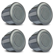 Set of four gray 22mm ultrasonic parking sensors for automotive rear backup system.