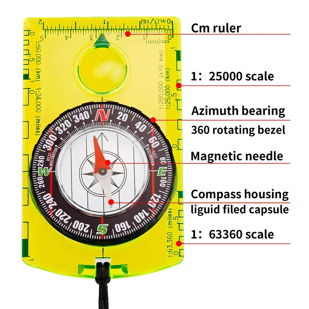 Waterproof Outdoor Compass For Hiking Camping Orienteering And Backpacking Map Reading Navigation Gadget For Scouts Kids