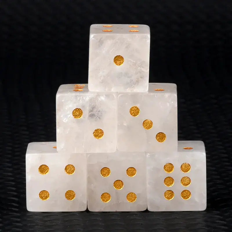5 Piece Natural Stone Dice Set Amethyst Agate Tiger Eye 1.6cm Each Stone For Tabletop Games Wholesale