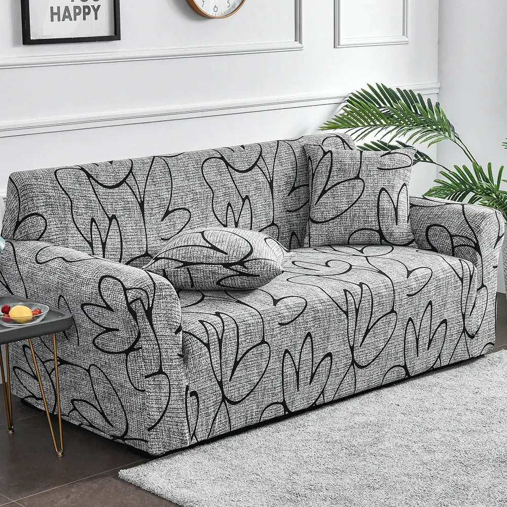 Flower Printed Elastic Sofa Cover Anti Slip Spandex Furniture Protector For Bedroom Living Room Office Decor