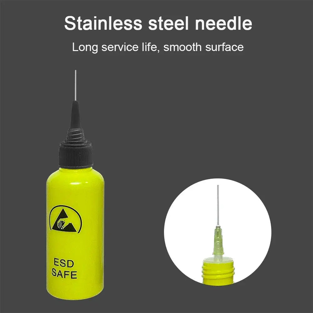 65ML Alcohol Dispensing Bottle With Needle Anti Static Solvent Water For Rosin Wash Mobile Phone Repair Leak Proof