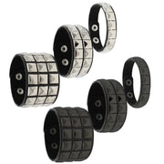 Punk Fashion Black Leather Cuff Bracelet with Metal Rivets and Studs for Men and Women Rock Gothic Jewelry 2024