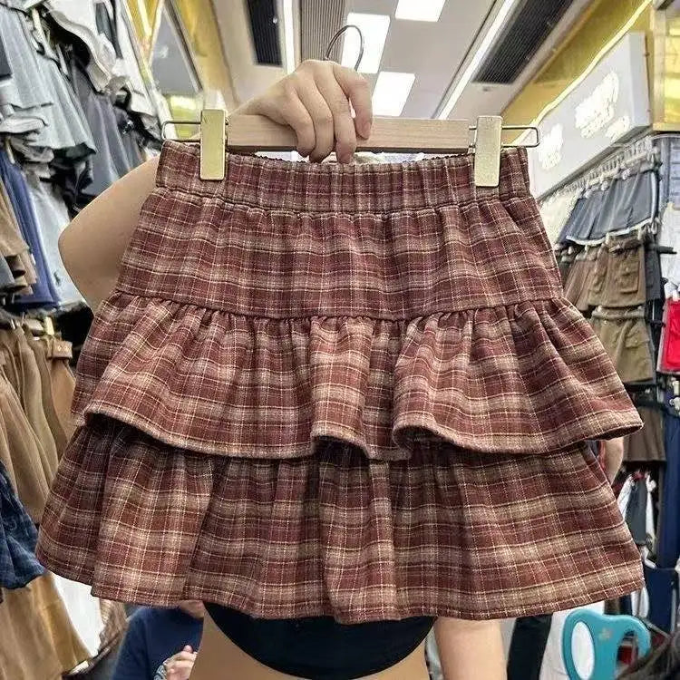 Tokyo Prep Co Y2K Ruffled Plaid Skirt With Punk Rock Subculture Vibe And Cute Preppy Twist