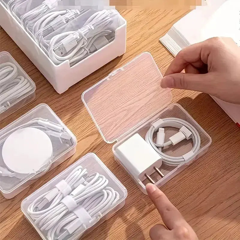 ProDesk Cable Organizer Storage Box Set Durable Plastic Office Cord Management And Device Accessory Organizer