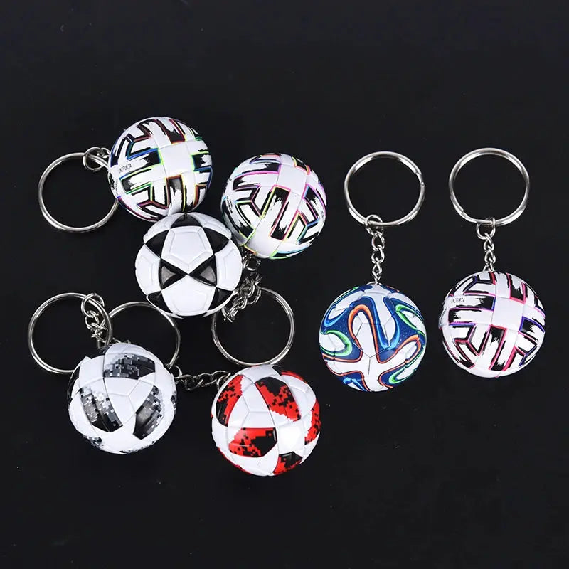 PU Leather 3D Soccer Football Keychain For Men Women Bag Pendant Gift