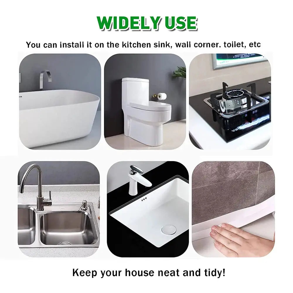 3.2M Self Adhesive Sealing Tape PVC Oil Proof Kitchen Sink Edge Caulk Tape Waterproof Bathroom Toilet Corner Sticker
