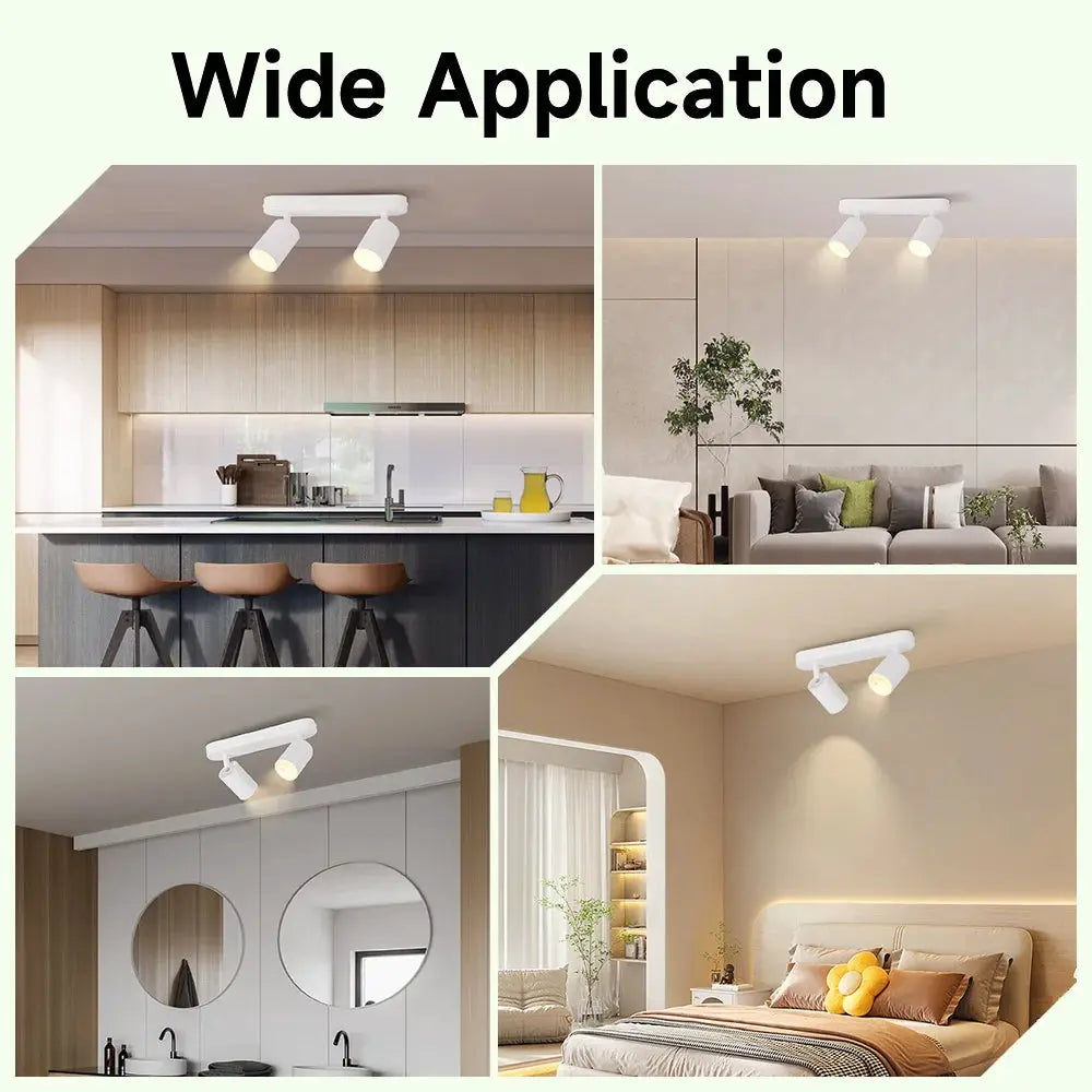 Simples Market Modern GU10 LED Spotlight ceiling lights, adjustable, replaceable bulbs; kitchen, living room, bedroom