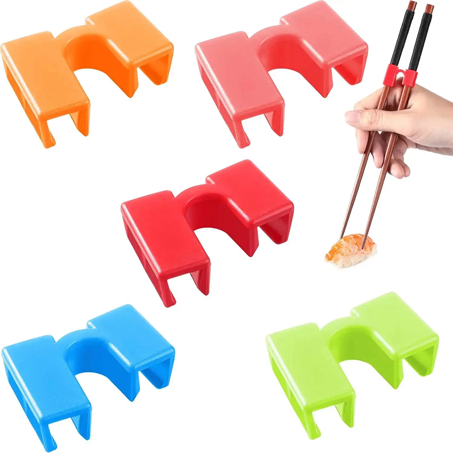 5 Pack Reusable Chopstick Helpers Training Hinges for Adults and Kids Beginner Practice Connector