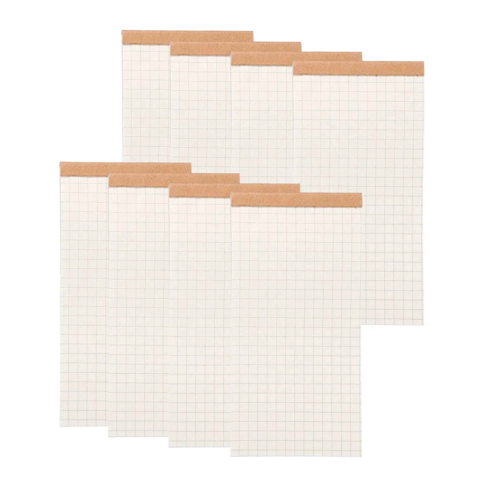 Simples Market 8-pack portable field notes small grid notepads, 50 sheets each, kraft-tape bound