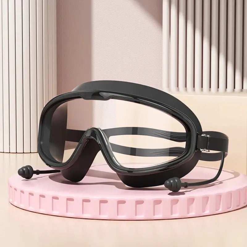 Big Frame Swimming Goggles For Adults With HD Wide View Anti Fog UV Protection Leak Proof Seal Quick Release Clasp