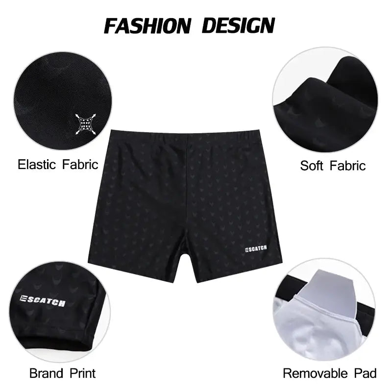 ESCATCH 2023 New Arrivals Mens Swimwear Plus Size Fashion Printed Swimsuit Elastic Trunks With Pad Quick Dry