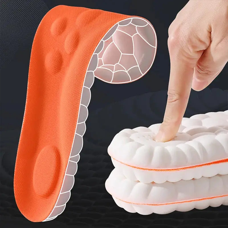 Latex Sport Insoles With Elasticity Arch Support Orthotic Cushioned Insole For Breathable Odor Control Shock Absorption