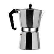 ItaliaBrew Moka Pot Portable Octagonal Stainless Steel Espresso Maker For Rich Italian Coffee