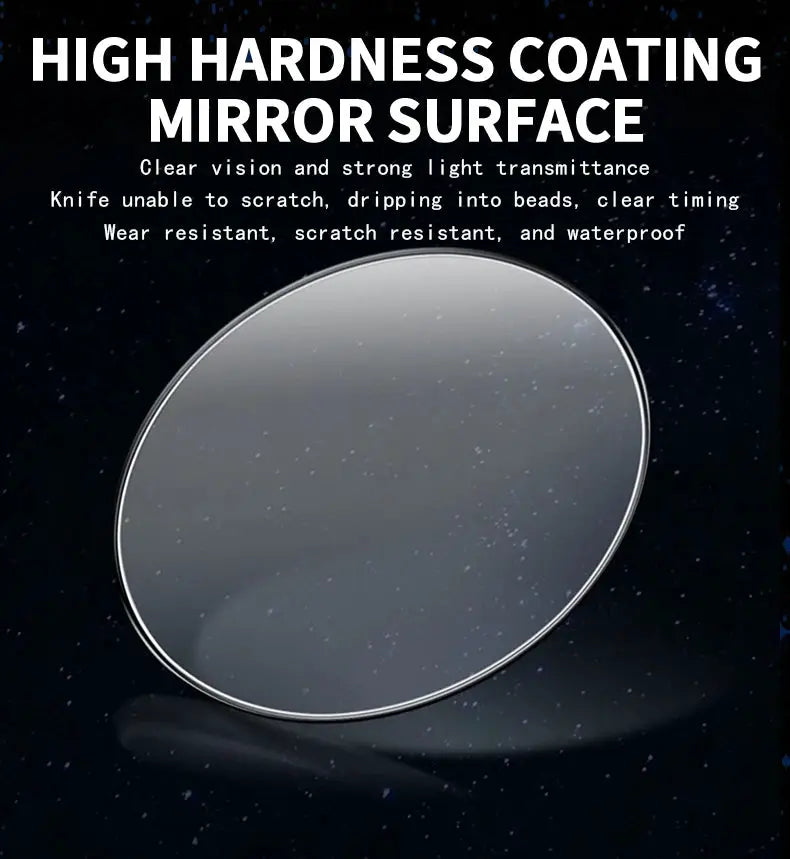 Watch crystal with high hardness mirror coating; circular silver glass with metal rim