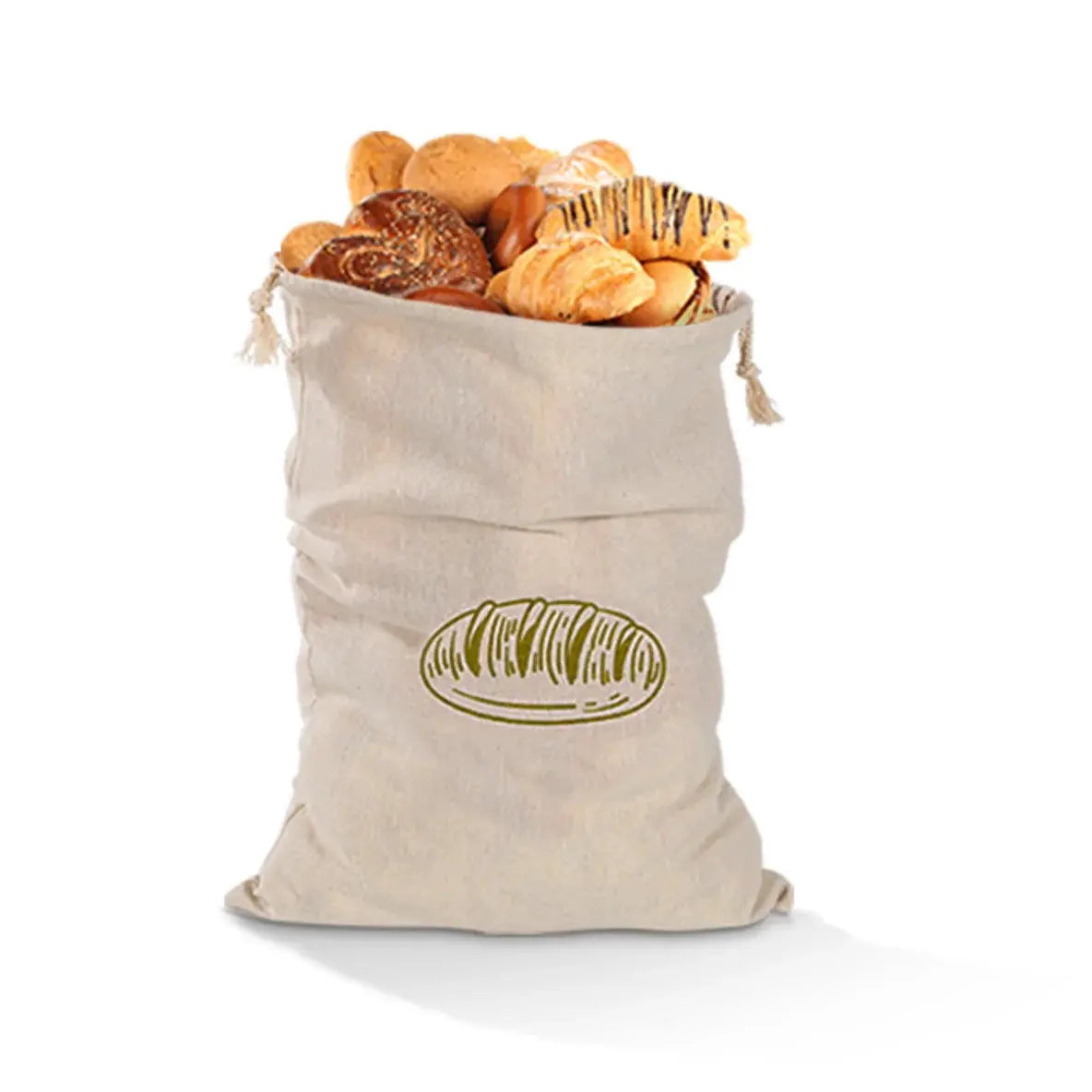 Linen Bread Bags Reusable Drawstring Bag For Loaf Baguette Storage