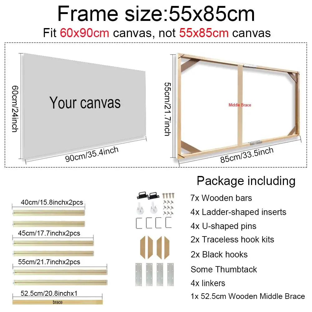 Simples Market natural wood canvas frame set for 60x90 cm canvases