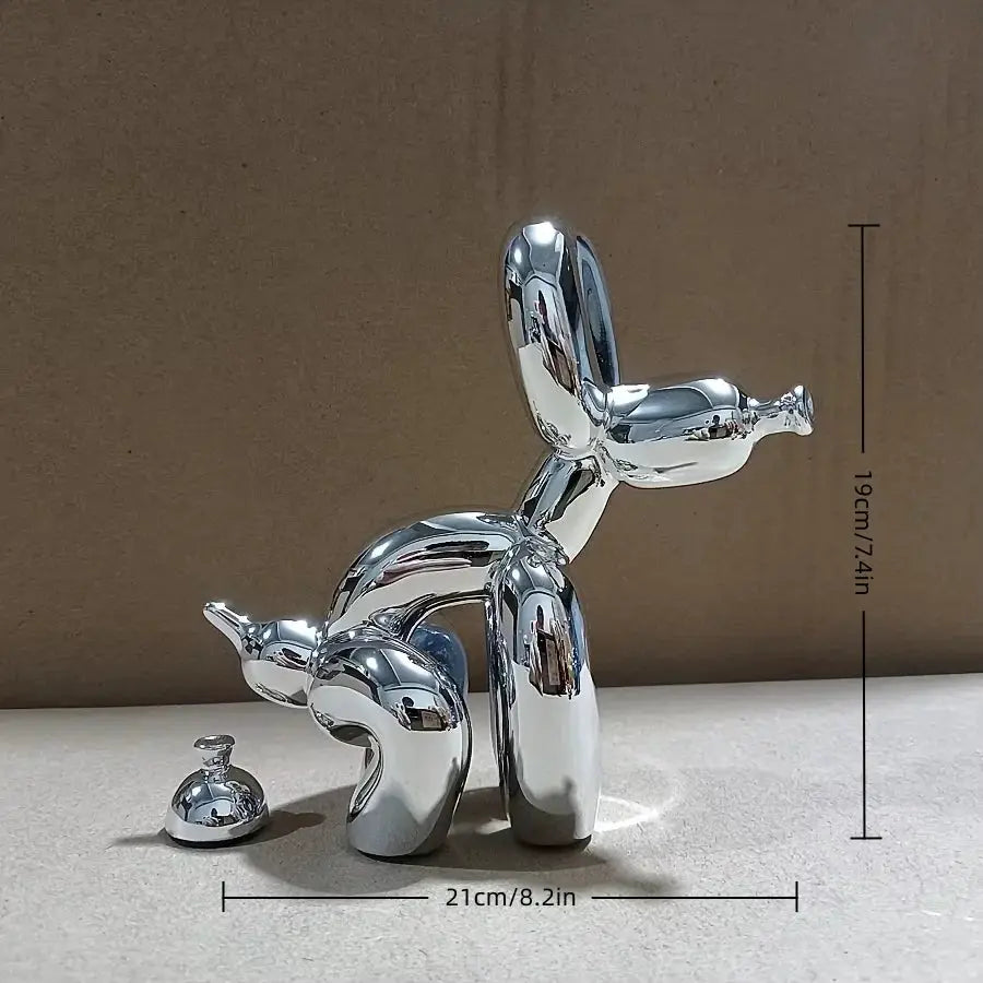 Modern Art Squat Balloon Dog Statue Resin Figurine For Living Room Farmhouse Decor Interior Accent