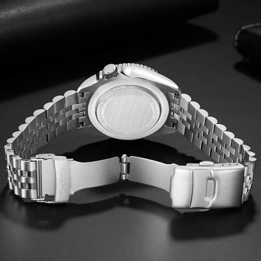 CADISEN stainless steel men's mechanical automatic watch with deployment clasp