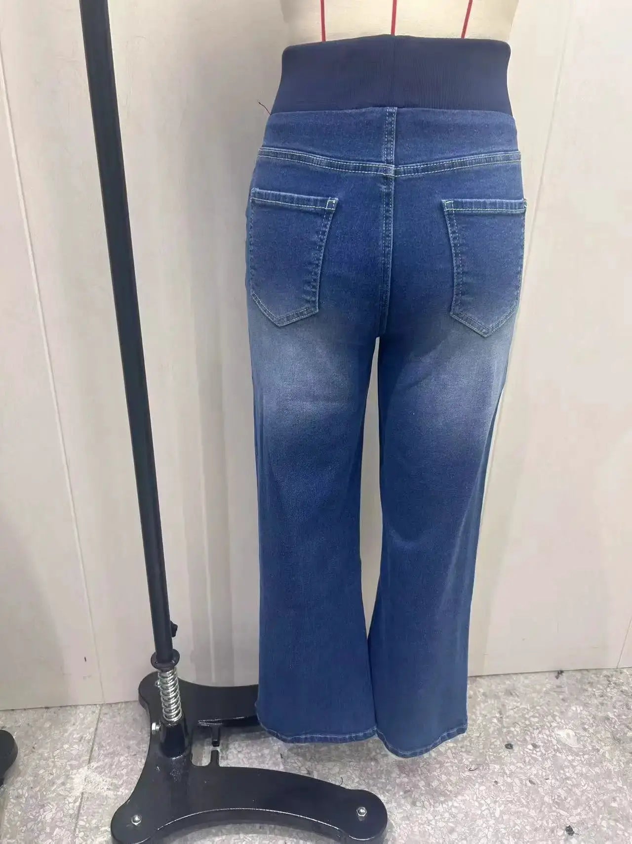Women's Jeans Elastic Waist High Stretch Straight Leg Comfortable