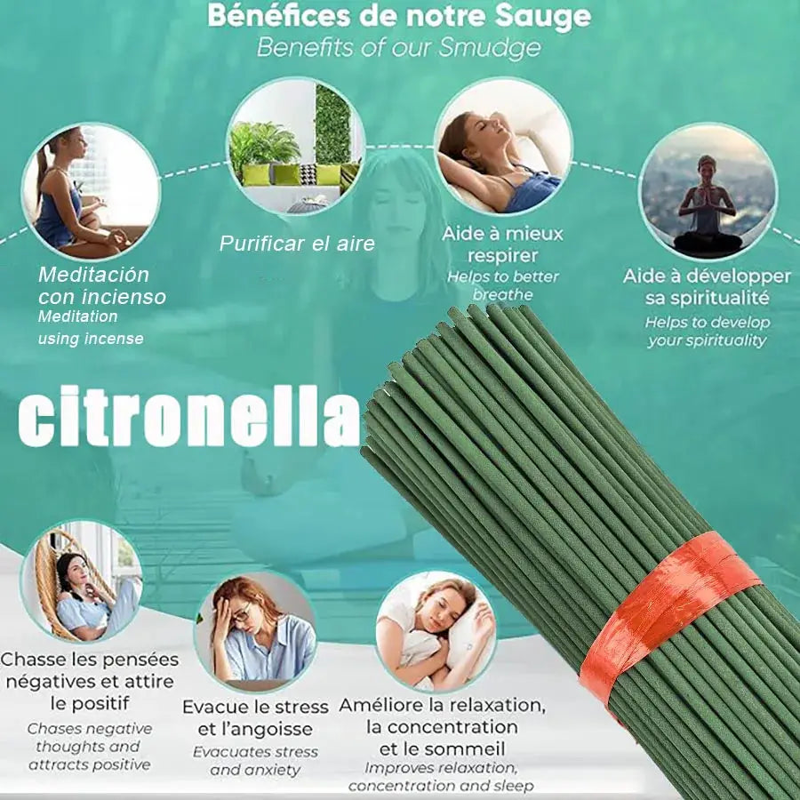 Natural Citronella Incense Sticks Pack 20 56 101 400 Lemongrass Fragrance Bamboo Wood Chips For Outdoor Camping