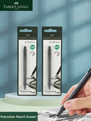 Faber-Castell Precision Tip Pen-Style Eraser, gray retractable 2.5mm, 2-pack